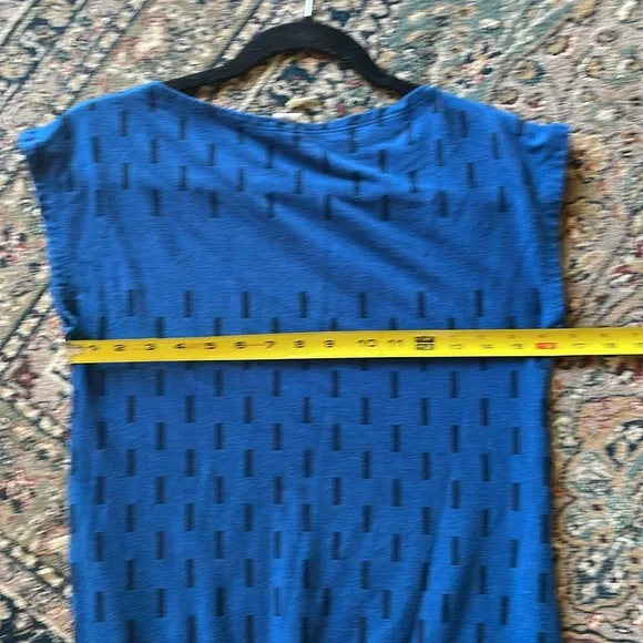 Smoking Lily "oh joyful tunic" graphic dashes print cobalt blue Size Small - Picture 11 of 12